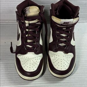 Nike Burgundy and Cream High-Top Sneakers SKU DD1869-601 USED (not box)